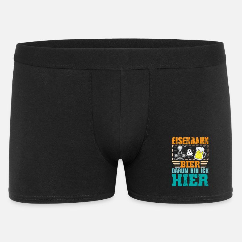 Modellbahn Modelleisenbahn Eisenbahn - Männer Boxer Shorts - Schwarz