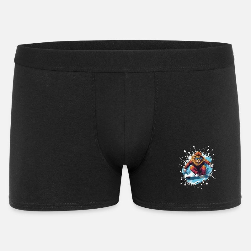 Löwe Snowboard - Männer Boxer Shorts - Schwarz