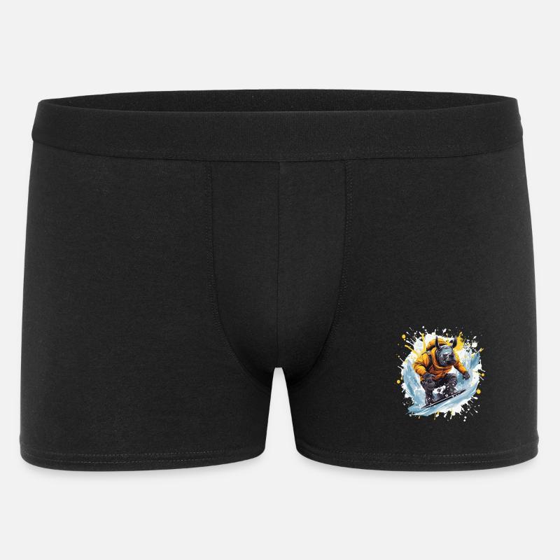 Nashorn Snowboard - Männer Boxer Shorts - Schwarz