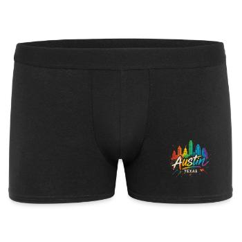 Austin, Texas : Skyline des Mondes de couleur - Boxer Homme - noir - Devant