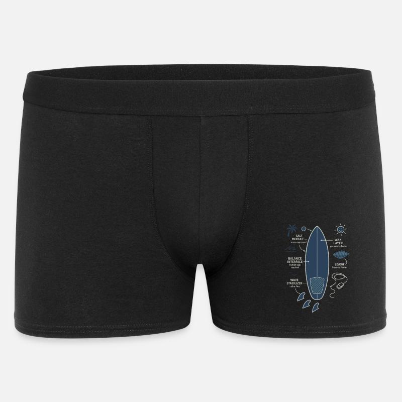 Surfboard Blueprint - Männer Boxer Shorts - Schwarz