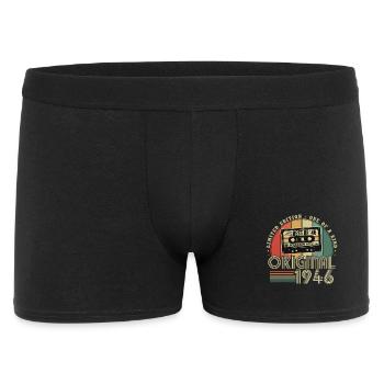 Original 1946 Jahrgang Vintage Geburtstag Retro - Männer Boxer Shorts - Schwarz - Vorne