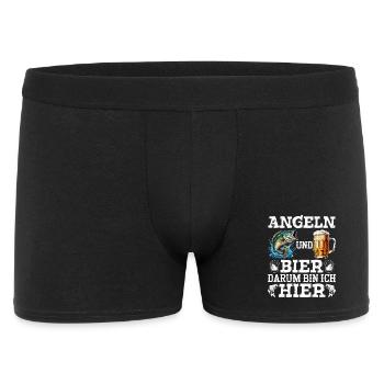 Dad-to-be FISHING AND BEER THAT'S WHY I'M HERE - Men's Boxer Shorts - black - Front