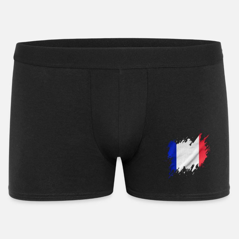 Drapeau français, style déchiré - Boxer Homme - noir