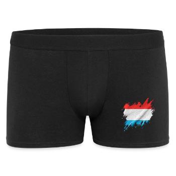 Luxemburger Flagge, Rissenstil - Männer Boxer Shorts - Schwarz - Vorne