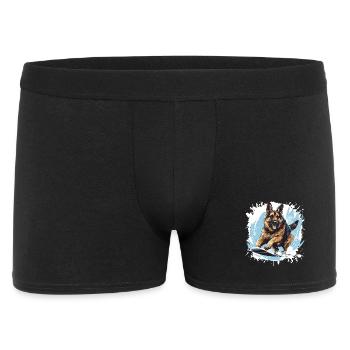 German Shepherd Dog Snowboard - Men's Boxer Shorts - black - Front