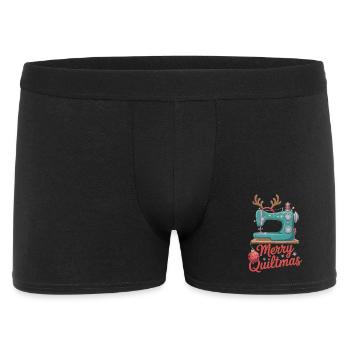 Merry Quiltmas Festive Sewing Santa Holiday Season - Men's Boxer Shorts - black - Front