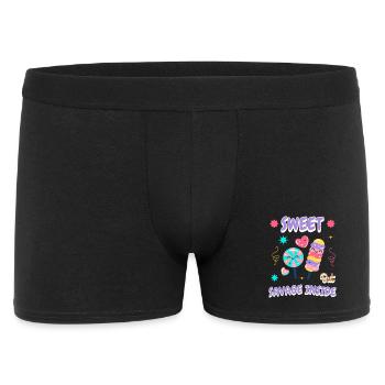 Idée cadeau de bonbons flous pour les fans de collations - Boxer Homme - noir - Devant