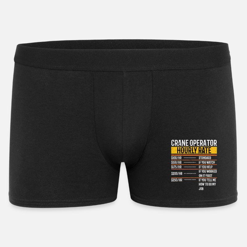 Crane Operator Hourly Rate Funny - Männer Boxer Shorts - Schwarz