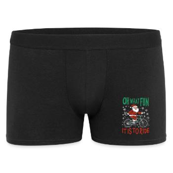 FUNNY SANTA CLAUS BICYCLE CHRISTMAS GIFT - Men's Boxer Shorts - black - Front