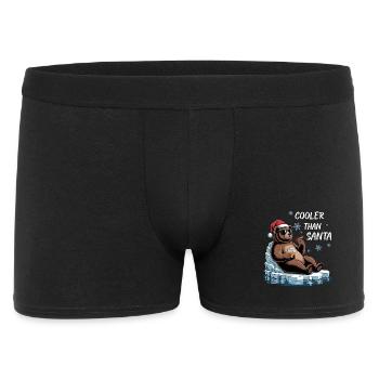 Santa lustiges Weihnachtachten mit Spruch - Männer Boxer Shorts - Schwarz - Vorne
