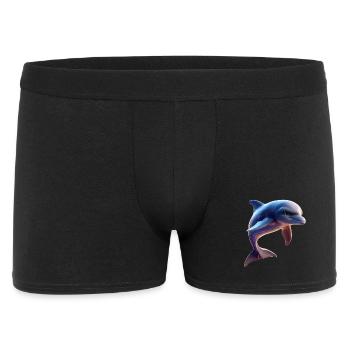 Delphin Taucher Delphine Ozean Süße Delfine Delfin - Männer Boxer Shorts - Schwarz - Vorne