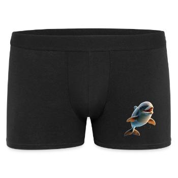 Delphin Taucher Delphine Ozean Süße Delfine Delfin - Männer Boxer Shorts - Schwarz - Vorne