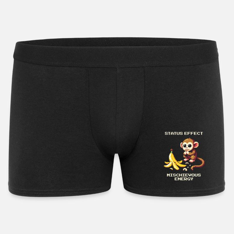Status-Effekt: Schelmische Energie | Affenwitz - Männer Boxer Shorts - Schwarz