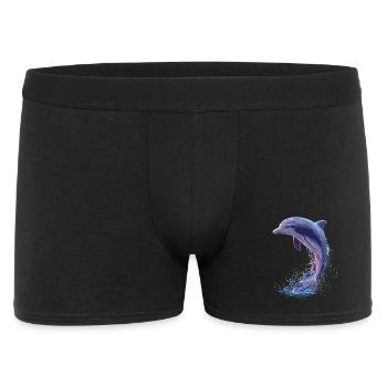 Delphin Taucher Delphine Ozean Süße Delfine Delfin - Männer Boxer Shorts - Schwarz - Vorne