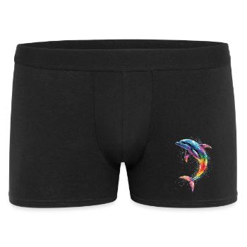Delphin Taucher Delphine Ozean Süße Delfine Delfin - Männer Boxer Shorts - Schwarz - Vorne