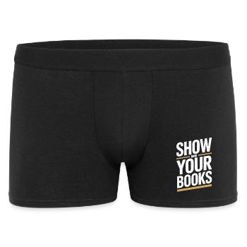 Show Me Your Books Leseratte Buch Lesen Bücher - Männer Boxer Shorts - Schwarz - Vorne
