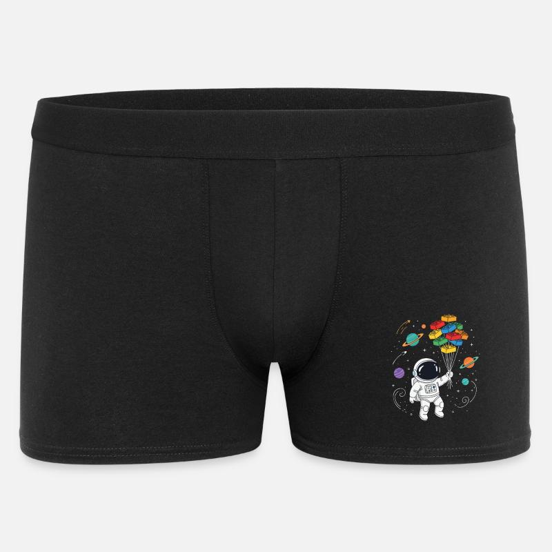 Astronaut Bausteine Space Brick Builder - Männer Boxer Shorts - Schwarz