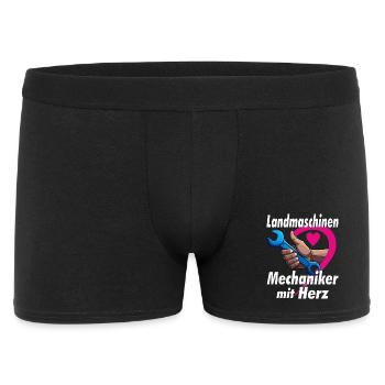 Landmaschinen Mechaniker mit HERZ - Männer Boxer Shorts - Schwarz - Vorne