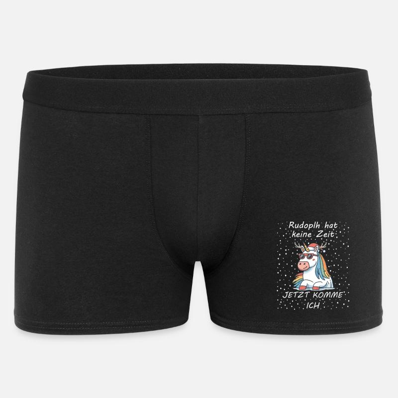 Rudolph has no time – Here I come - Men's Boxer Shorts - black