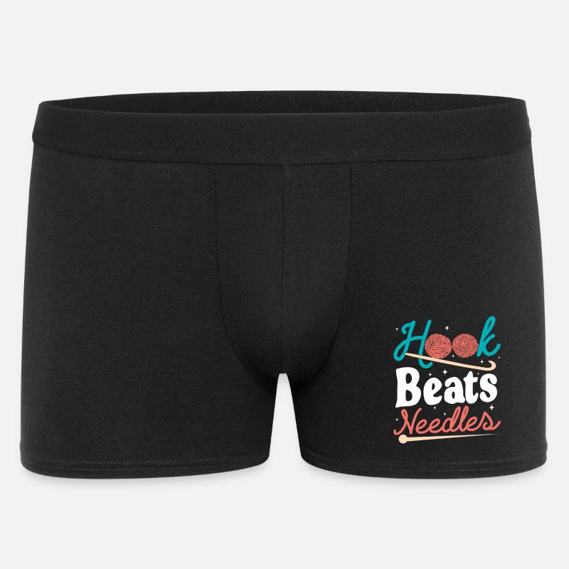 Hook Beats Needles Häkelhäkelgarn - Männer Boxer Shorts - Schwarz