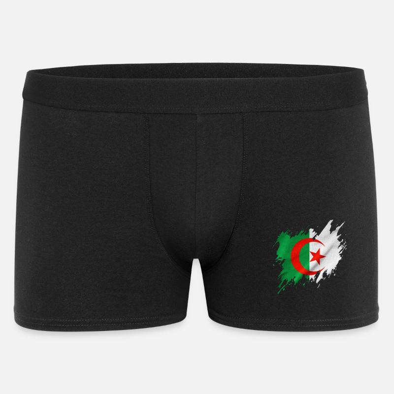 Algeria flag, torn style - Men's Boxer Shorts - black