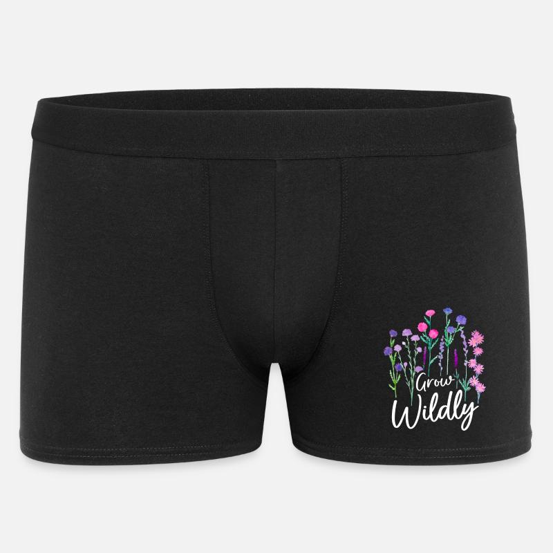 Wachse Wildblumen-Design - Männer Boxer Shorts - Schwarz