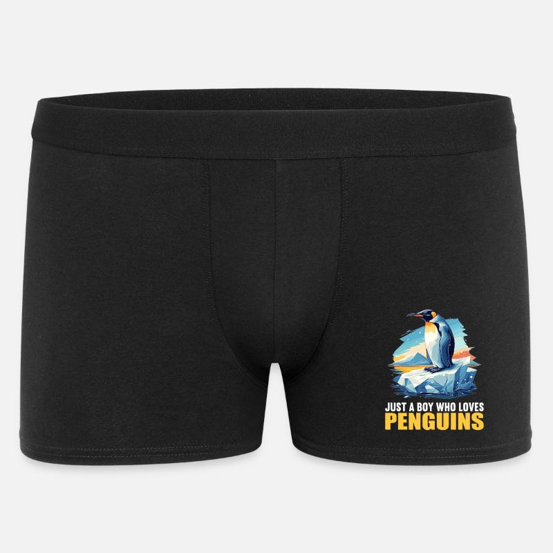 Pinguine Pinguin - Männer Boxer Shorts - Schwarz