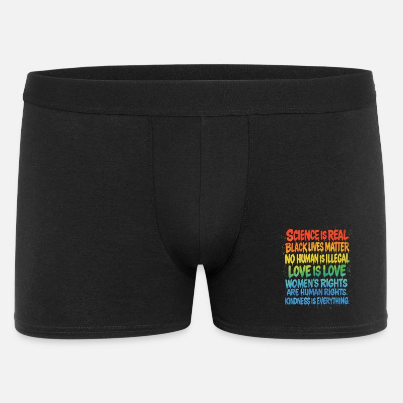 Regenbogen Statement – Human Rights Pride - Männer Boxer Shorts - Schwarz
