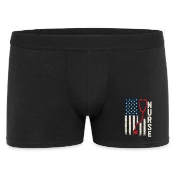 US Flag Nurse Stethoscope Vintage Style - Men's Boxer Shorts - black - Front