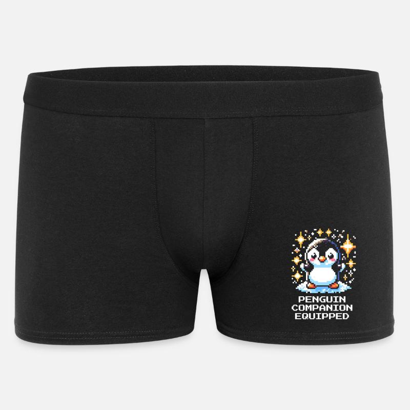 Compagnon pingouin | Compagnon de jeu mignon - Boxer Homme - noir