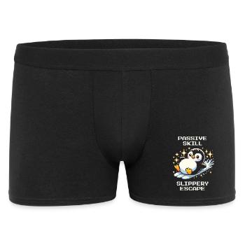 Évasion glissante | Pingouin Compétence Humour - Boxer Homme - noir - Devant