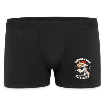 Weihnachten Spruch Humor Einhorn Lustig Rentier - Männer Boxer Shorts - Schwarz - Vorne