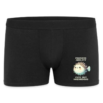 Passif : doux, mais dangereux | Poisson-globe - Boxer Homme - noir - Devant