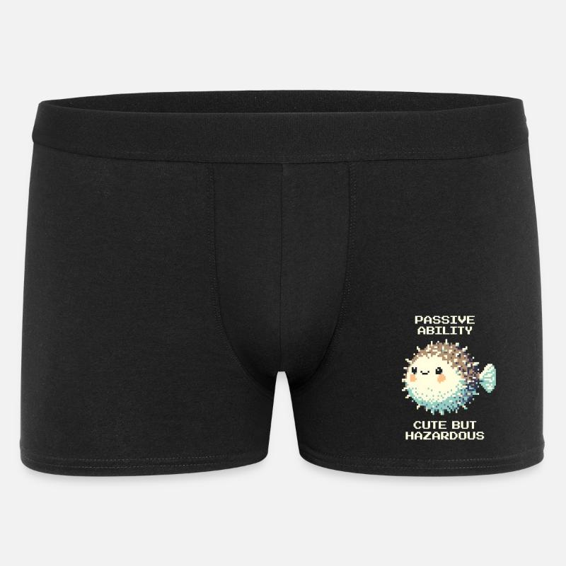 Passiv: süß, doch gefährlich | Kugelfisch - Men's Boxer Shorts - black