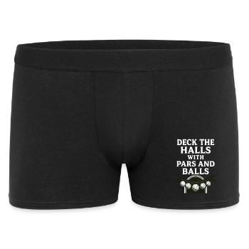 Deck The Halls With Pars And Balls Christmas Golf - Men's Boxer Shorts - black - Front