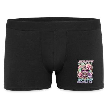 Fleurs Crâne Beauté Floraison - Boxer Homme - noir - Devant