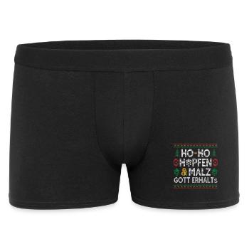 HO-HO HOPS AND MALT GOD RECEIVES BEER CHRISTMAS - Men's Boxer Shorts - black - Front