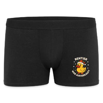 Weihnachten Spruch Humor Ente Lustig Rentier - Männer Boxer Shorts - Schwarz - Vorne