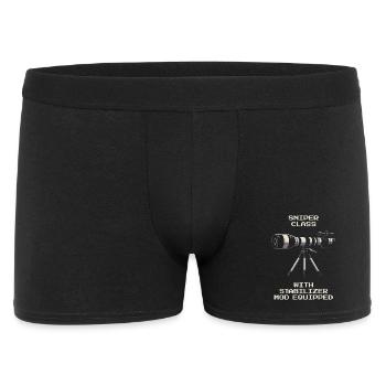 Sniper-Klasse | Teleobjektiv mit Stabi - Männer Boxer Shorts - Schwarz - Vorne