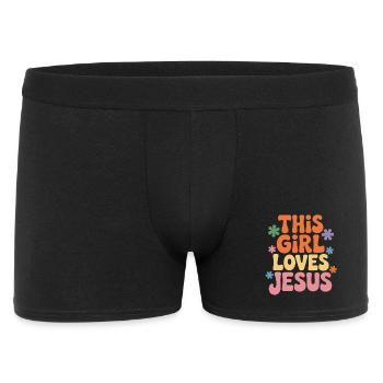 This Girl Loves Jesus – Colorful Retro - Men's Boxer Shorts - black - Front