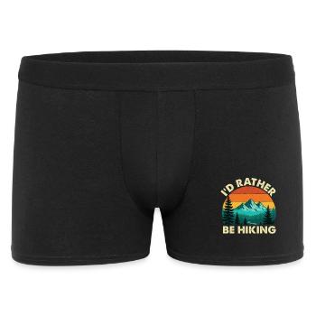 I'd Rather Be Hiking Funny Outdoor Enthusiast - Men's Boxer Shorts - black - Front