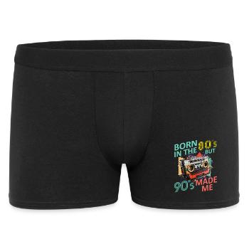 Born in The 80's but 90's Made Me Musik Fan Shirt - Männer Boxer Shorts - Schwarz - Vorne