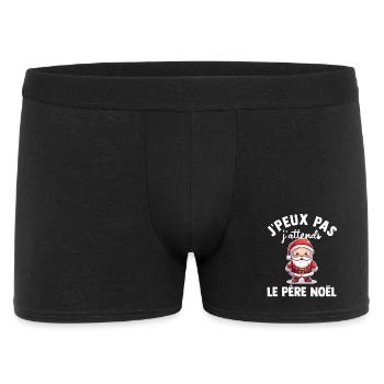 Je Peux Pas J'attends le Père Noël Joyeux Noel  - Boxer Homme - noir - Devant