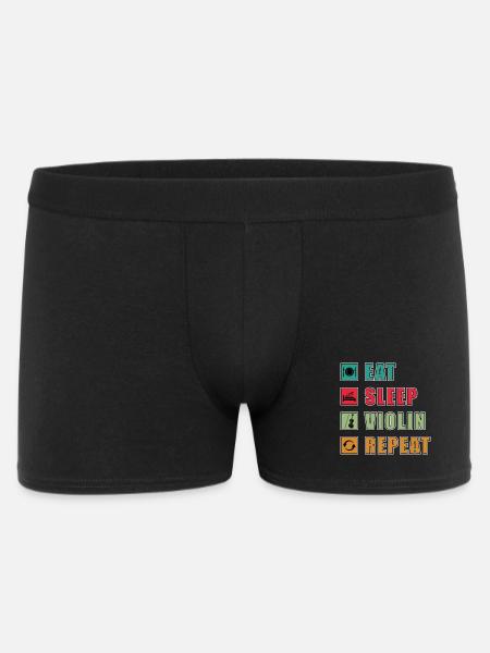 Manger dormir violon répéter Graphique - Boxer Homme - noir