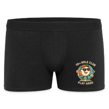 Golf Fun 19th Hole Club Play Hard - Men's Boxer Shorts - black - Front