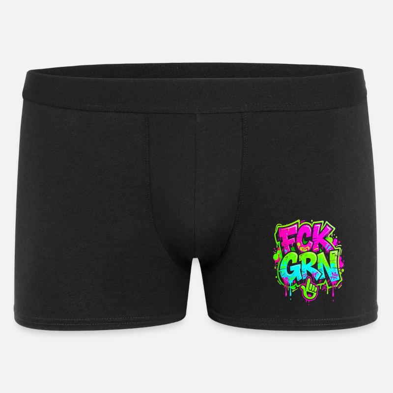 FCK GRN Graffiti  - Männer Boxer Shorts - Schwarz