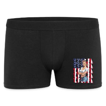 USA Retro Vintage Patriotic Design - Men's Boxer Shorts - black - Front