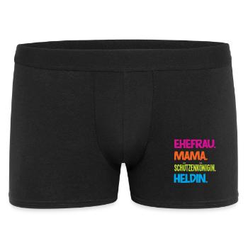 Ehefrau Mama Schützenkönigin Lustiger Schützenfest - Männer Boxer Shorts - Schwarz - Vorne