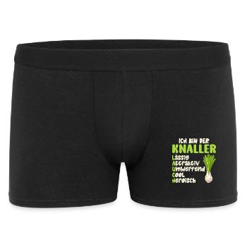 Haltérophile BIN EIN LAUCH LÄSSIG COOL Drôle - Boxer Homme - noir - Devant